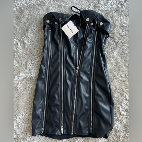 Faux Leather Dress in Black superdown - Picture 3 of 3